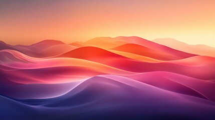 Abstract sunset mountain landscape