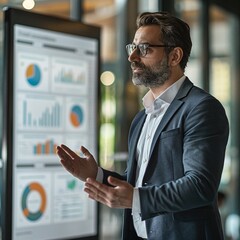 Liderazgo en Acción: CEO Presentando Resultados con Estilo Profesional