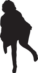 vector, silhouette of a woman playing