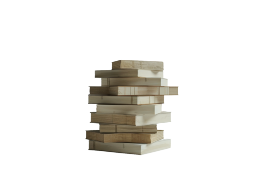 Colorful Stack of Books Arranged in a Vertical, Tidy Pile