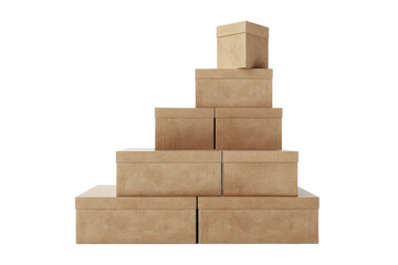 Simple Wooden Box Stairs on a White Background