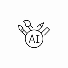 ai painting icon sign vector