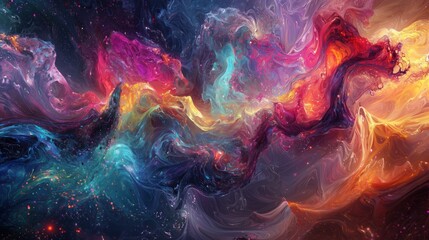 Fototapeta premium Galactic Swirls of Colorful Energy