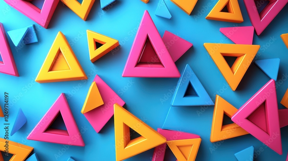 Poster colorful triangles abstract background, design element