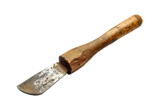 Chisel Tool with Wood Shavings on a Craft Table