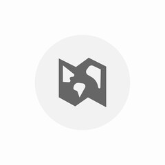 folded earth projector icon sign vector