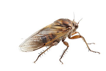 Close-Up of a Cicada with Detailed Wing Patterns