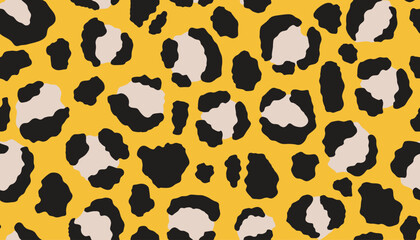 Leopard stains seamless pattern. Wild big cat spots background.