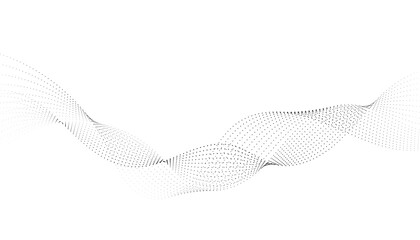 Abstract wavy card or poster. Halftone small dots background.