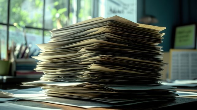 Organizing paperwork efficiently office photography indoor workspace close-up productivity tips