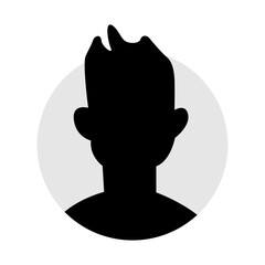 Vector flat illustration in black color. Icons of man and woman. Avatar, user profile, person icon, profile picture. Suitable for social media profiles, icons, screensavers and as a template.