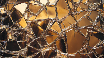 Shiny shattered glass paper texture with fragmented reflective surfaces. Shattered Reflections. Illustration
