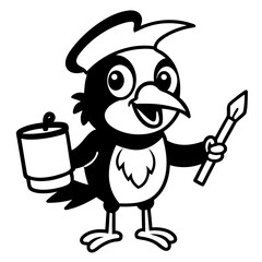 Finch Bird Vector Illustration &ndash; Cartoon, Clipart & Line Art on White Background, High-quality finch bird vector illustration, clipart, and line art design on a white background.