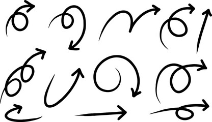 Creative Handwritten Arrows vector , A collection of artistic freehand directional arrows
