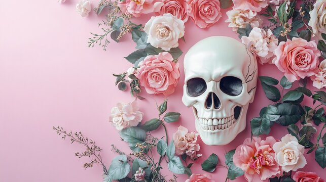 Skull With Flowers