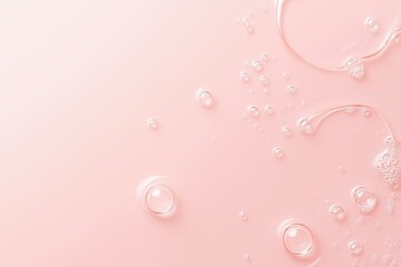 Pink and Pearlescent: A minimalist backdrop of soft pink with delicate, translucent bubbles, creating a serene and airy aesthetic. perfect for product displays, beauty & spa promotions.
