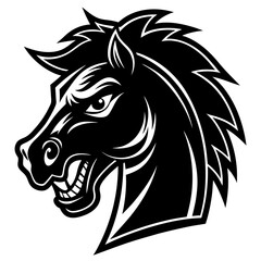 Obraz premium Horse Animal Vector Illustration – Cartoon, Clipart & Line Art Design on White Background, High-quality horse vector illustration, cartoon, clipart & line art design on a white background.