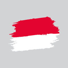 Indonesia national flag in brush shape frame.eps