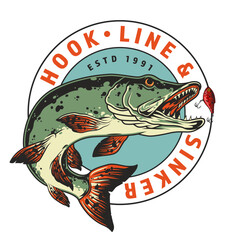 Fishing logo design featuring a large fish