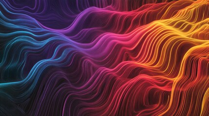 Abstract Colorful Wave Lines Graphic Design