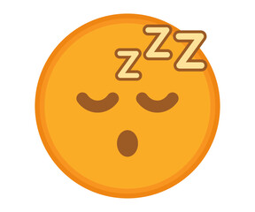 Fototapeta premium Sleepy emoticon expressive face cartoon isolated illustration