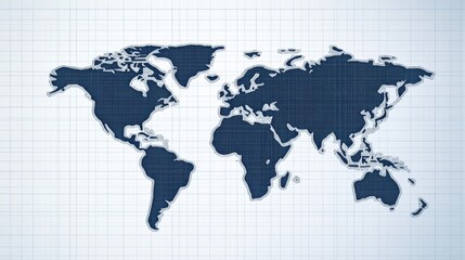 Detailed World Map Graphic Design with a Modern Style