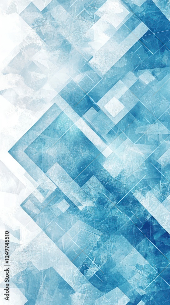 Sticker abstract geometric pattern with light blue tones creating a sleek, tech-inspired digital design.