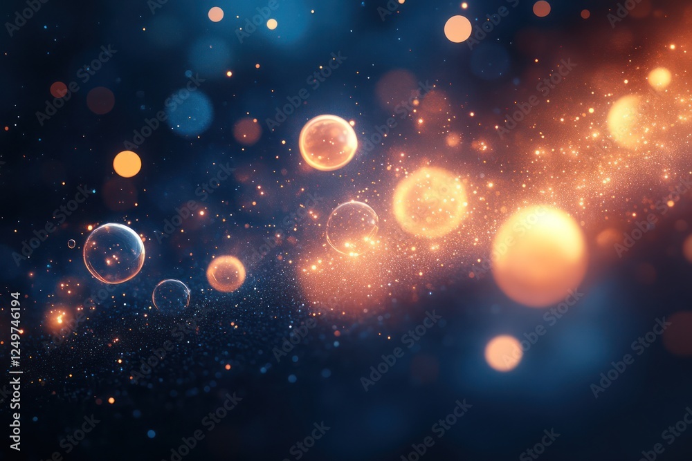 Canvas Prints abstract glowing orbs radiating soft light in a dark gradient backdrop