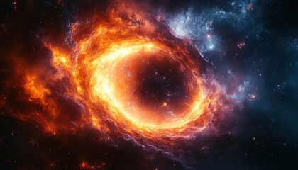 Obraz premium Abstract glowing vortex in vibrant hues radiating energy and depth