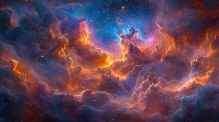 Cosmic clouds blaze through nebula