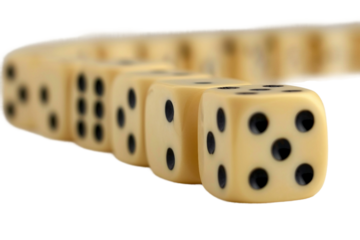 Dominoes Arranged in a Line Ready for a Chain Reaction