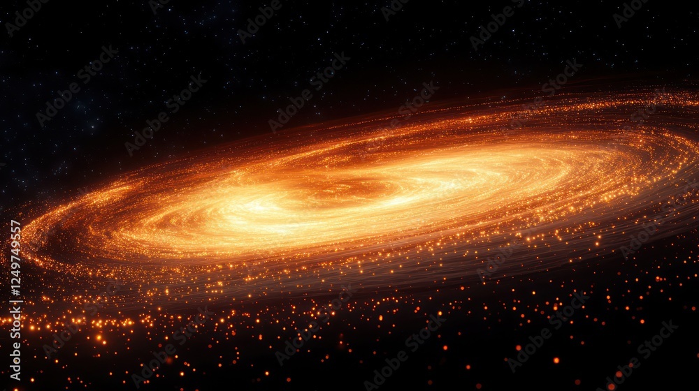 Wall mural abstract particle trails forming swirling dynamic designs in space tones