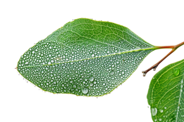 Close-Up Eucalyptus Leaf with Dew Drops