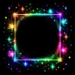 Obraz premium frame border of modern sparkle abstract background design in black background with copy space for text