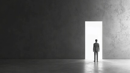 Obraz premium Moment of Reflection: Exploring the Unknown Path