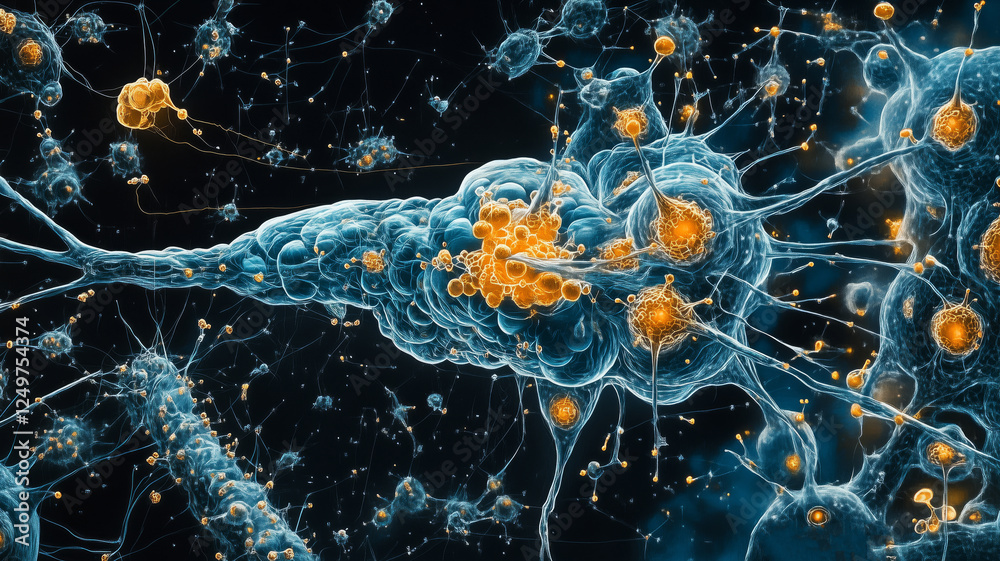 Poster Exploration of a neuro-map showcasing interconnected neural networks