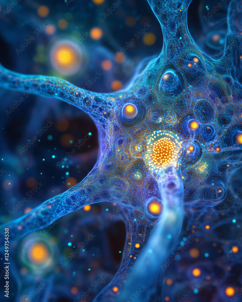 Poster Exploring the intricate patterns of a neuro-map in vibrant colors
