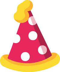 Party Hat with Polka Dots and Yellow Tassel
