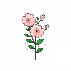 Delicate Pink Flowers Illustration