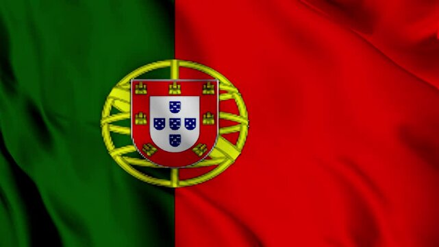 waving national flag of portugal
