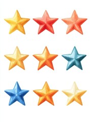 Obraz premium Customer review rating and best estimate of performance. People voting give score of five star point raising rank, performing successful rating, positive feedback, showing progress vector illustratio
