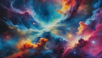 Obraz premium Magic of space, abstract colorful background