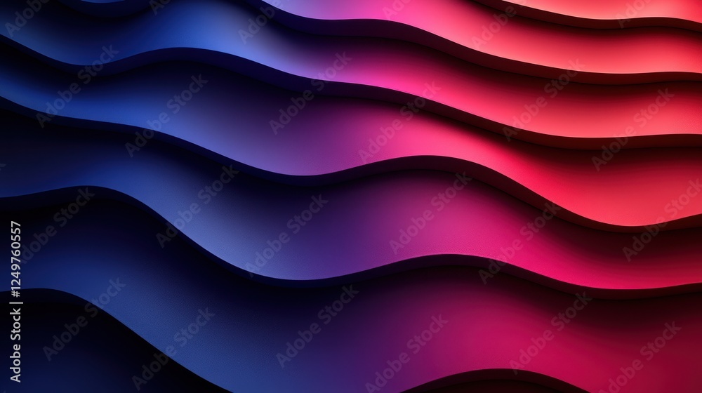 Poster abstract wavy blue red gradient background texture design