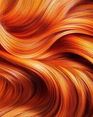 A close up of deep auburn hair with rich Red velvet rich auburn tones, vibrant luxury red and golden undertones hair high end salon color, capturing the vibrancy and warmth of luxury color treatments.