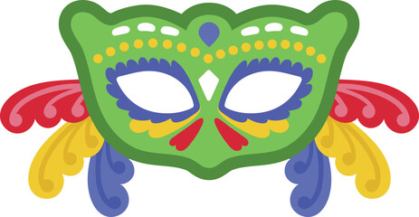 Naklejka premium Green and Blue Venetian Mask with Detailed Ornaments