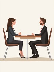 Job interview concept vector illustration.