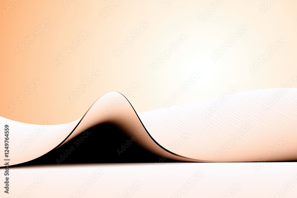 Poster Elegant Wave Flowing Gracefully on a Soft Gradient Backdrop of Tranquility and Calmness