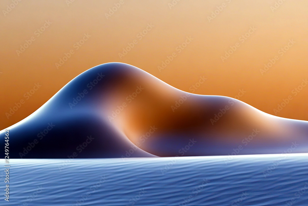 Leinwandbilder Elegant Curved Wave Creating a Sense of Serenity on a Smooth Gradient Background