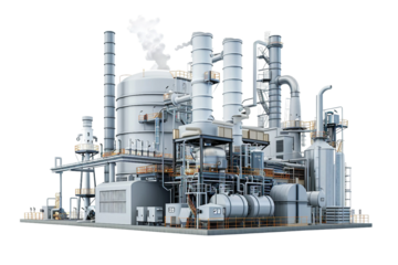 Industrial Manufacturing Plant with Steam Emissions