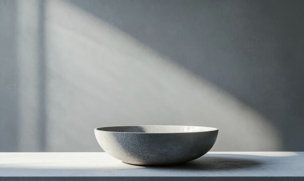 Modern ceramic bowl with a raw textured finish, placed on a clean minimalist surface, styled for a timeless and sophisticated vibe